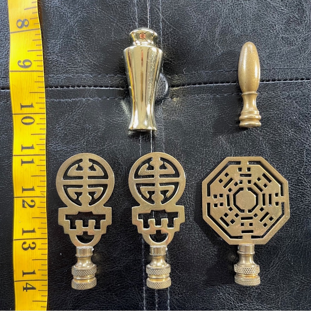 Vintage Brass Decorative Finials Set